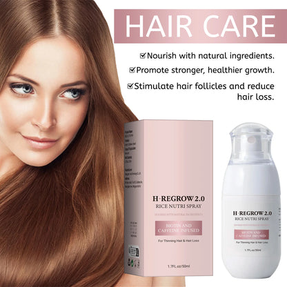 Hair Spray Rice Water Strong Hair Follicle Root Thick Loss Prevention Nourishing Soften Hair Helper Care Spray For Thinning Hair