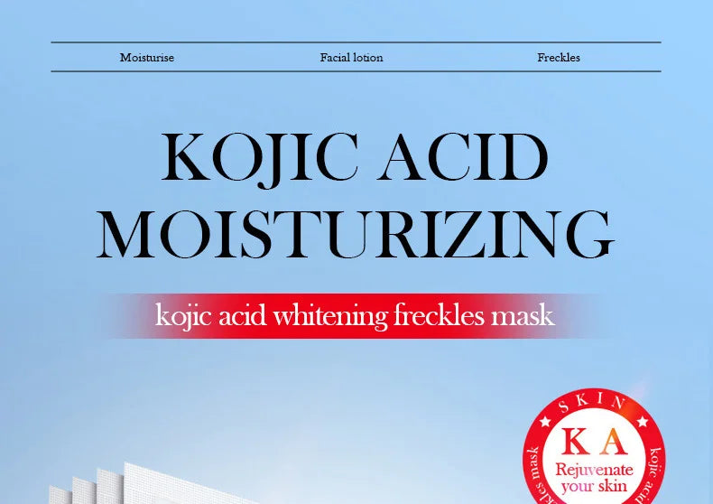 5pcs SADOER Kojic Acid Face Mask Moisturizing Brightening Hydrating Facial Masks Face Sheet Masks Beauty Face Skin Care Products