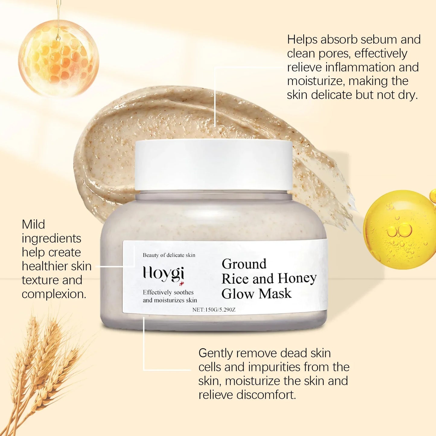 Rice Raw Pulp Mask Replenishment Moisturizing Fade Dark Spot Repair Sensitive Skin Shrink Pore Hydrating Mask Korean Skin Care
