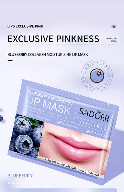 30pcs Fruits Lip Mask Moisturizing Nourishing Collagen Lip Patches Plump Lips Beauty Skincare Lips Pads Lipmask Skin Care