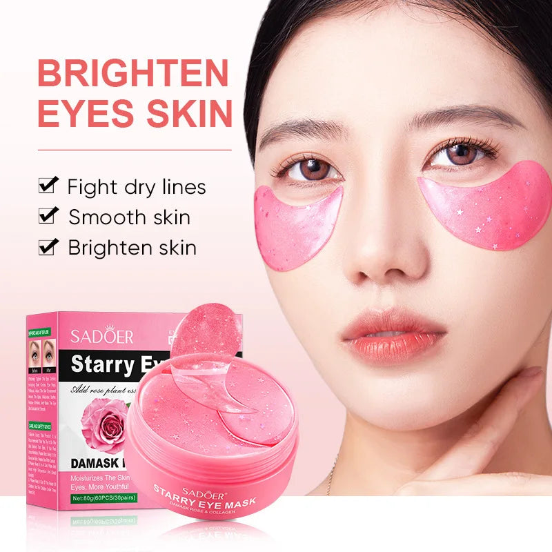 60pcs Bamboo Charcoal Collagen Eye Mask Moisturizing  Eye Patches Anti Dark Circles EyesCare Gel Masks Eyepatch Beauty skincare