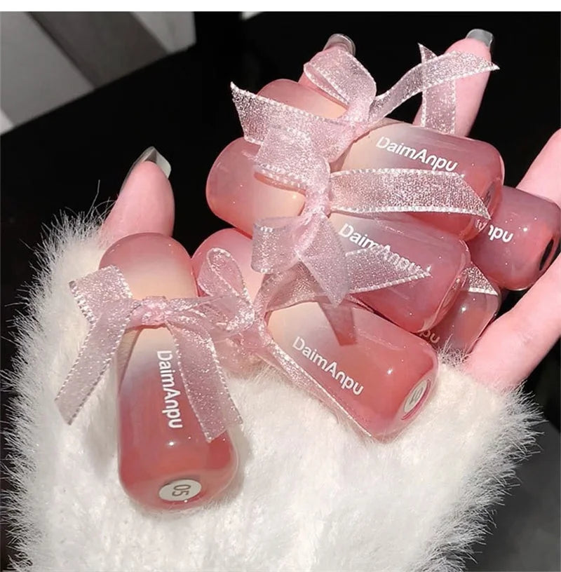 Sweet Lip Gloss Jelly Lip Glaze Moisturizing Lip Tint Mirror Waterproof Non-stick Cup Solid Makeup LipOil Lipstick Cosmetic