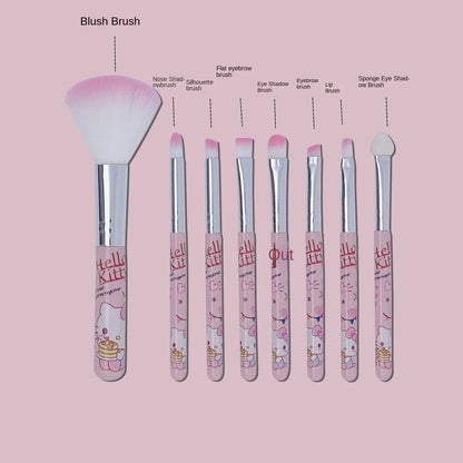 MINISO HelloKitty Cartoon KT cat 8-piece makeup brush set nose shadow brush portable brush set