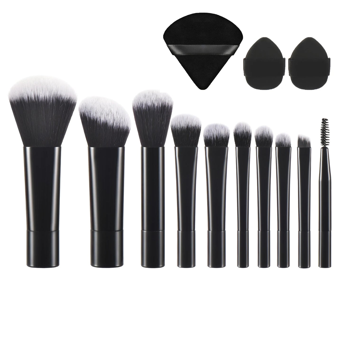 10 black Mini makeup brush Travel portable Makeup Tool Makeup Puff - Palm Brush Professional Makeup tool set