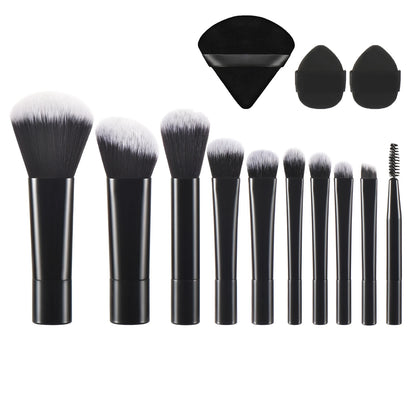 10 black Mini makeup brush Travel portable Makeup Tool Makeup Puff - Palm Brush Professional Makeup tool set