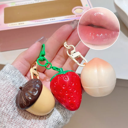Peach, Strawberry and Nut Hydrating Moisturizing Lip Balm Winter Anti-freeze, Anti-Crack Repair Moisturizing