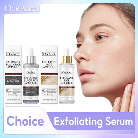 Rice Serum for Face Hydrating Brighten Skin Repair Smooth Facial Essence Gentle Exfoliation Remove Blackheads Collagen Ampoules