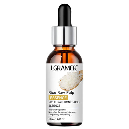 White Rice Serum Cream Combo Smooth Wrinkles Lifting Shrink Pores for Younger Healthier Skin Moisturizing Rice Raw Pulp Care Se