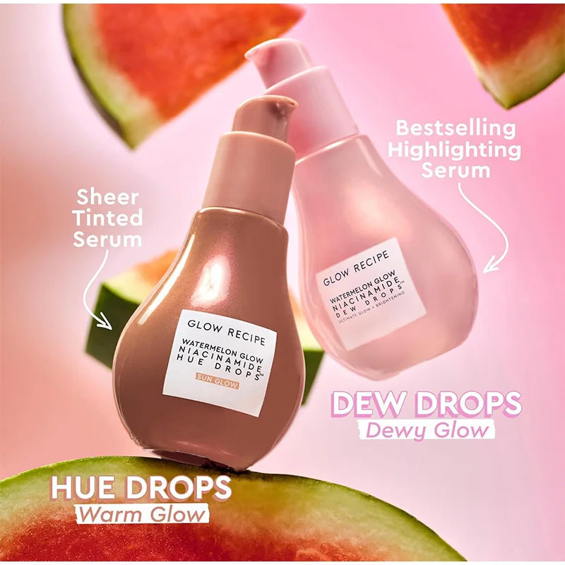 40ML Watermelon Niacinamide Brightening Essence Light Bulb Design W/ Hyaluronic Acid Vitamin E Lightweight Hydrating Face Makeup