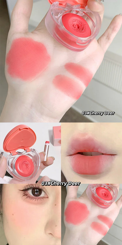 Gegebear Love Lip and Cheek Cream Matte Powder Soft Color Love Valentine's Day