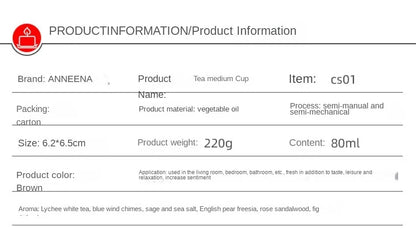 Aromatherapy essential oil candle smokeless soybean candle cup household fragrance ornament souvenir