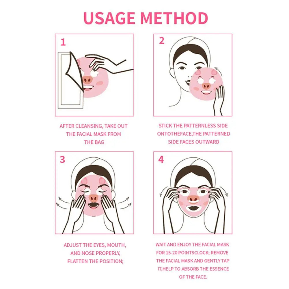 Cute Cartoon Facial Mask Moisturizing Hydrating Mask Deep Moisturizing Tender Skin Mask Dog Panda Pig Animal Mask Skin Care