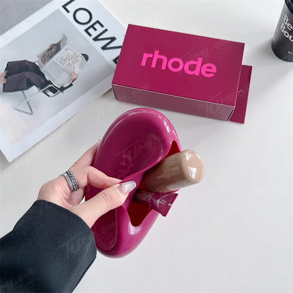 Rhode Makeup Portable Soft Silicone Storage Bag Gifts Cover Charm Woman Cosmetic Mirror Lipstick Blush Moisturizing Lip Gloss