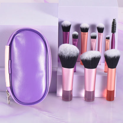10 black Mini makeup brush Travel portable Makeup Tool Makeup Puff - Palm Brush Professional Makeup tool set