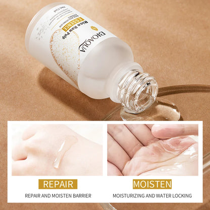 Rice hyaluronic acid essence moisturizes, moisturizes, brightens skin tone, improves skin roughness, and is a gentle serum