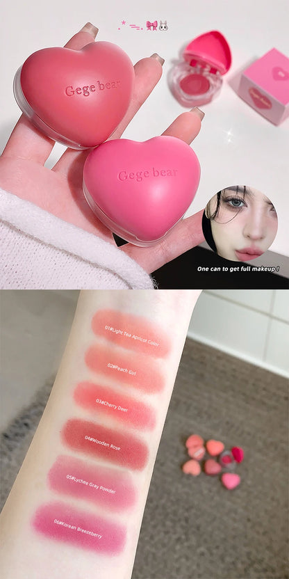 Gegebear Love Lip and Cheek Cream Matte Powder Soft Color Love Valentine's Day