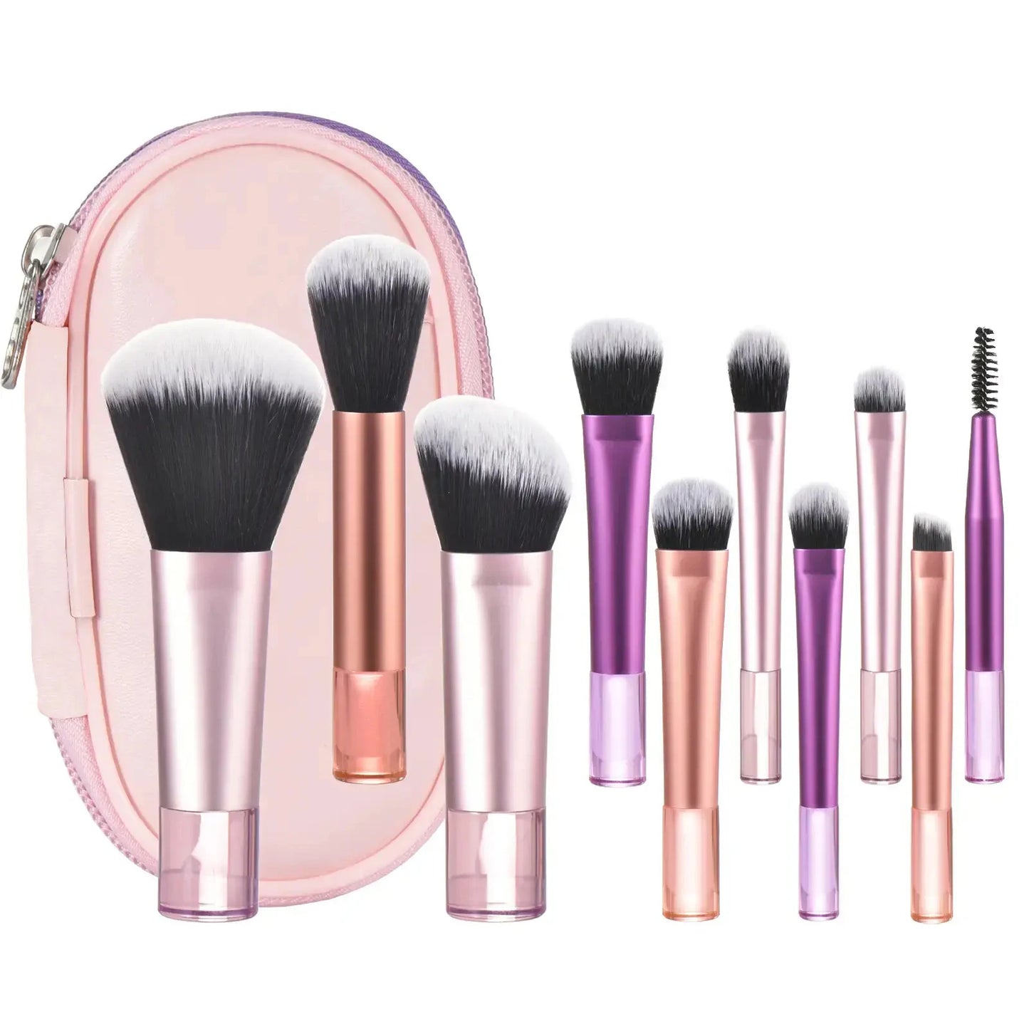 10 black Mini makeup brush Travel portable Makeup Tool Makeup Puff - Palm Brush Professional Makeup tool set