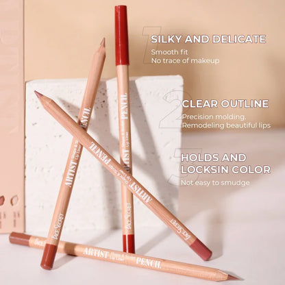 6pcs Lip Liner Pen 6 Colors Waterproof And Sweat-proof Not Easy To Fade Non-stick Cup Nude Lipstick Pencil SET
