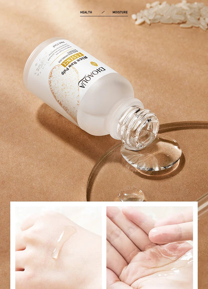 Rice hyaluronic acid essence moisturizes, moisturizes, brightens skin tone, improves skin roughness, and is a gentle serum