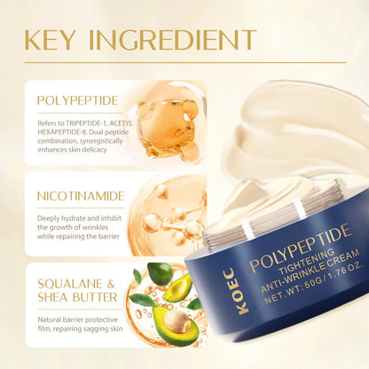 KOEC Face Cream AHA+BHA+PHA Pore Care Cream Skin Booster Serum Tightening Anti-Wrinkle Cream Deep Wrinkle Repair Night Cream