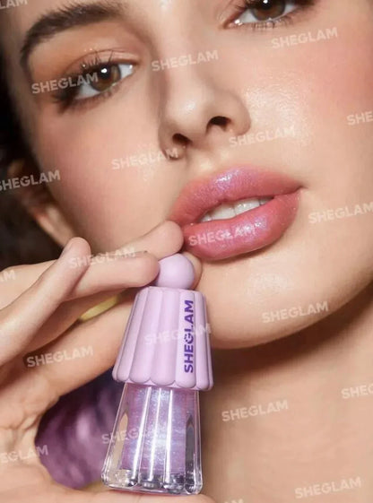 sheglam make up Lip Oil Plumping Lipgloss Long Lasting Fade Glitter Lip Glaze No-Sticky Lip Care makeup brushes