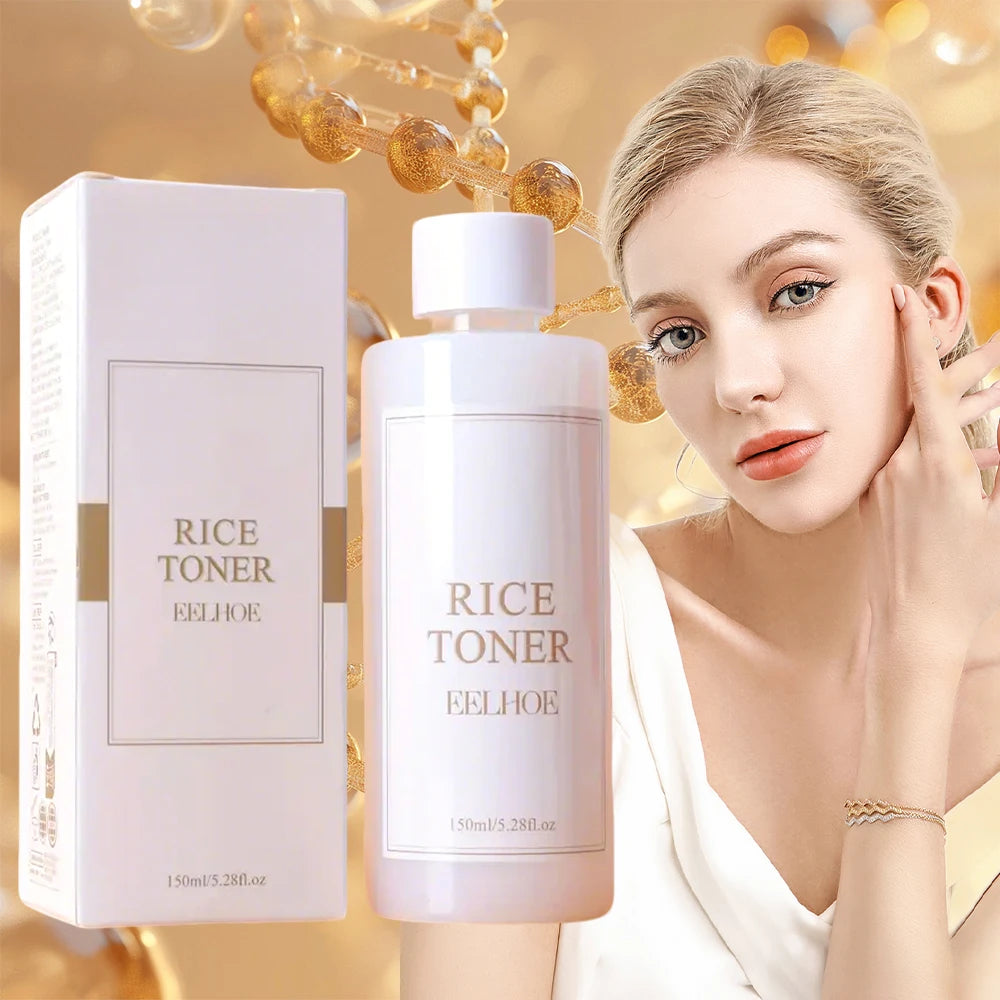 150ML Rice Toner Brightening Lifting Oil Control Smoothing Facial Wrinkles Shrink Pores eep Facial Cleanser For Young Glowy